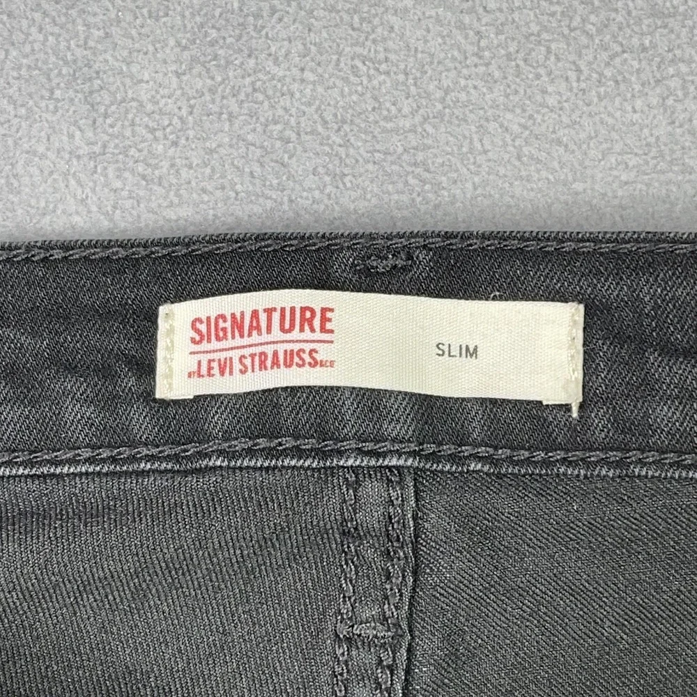 Signature By Levi Strauss Slim Fit Jeans Mens 34x32 (Measures 33x30) Black